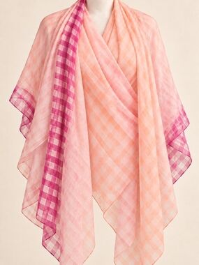 Light Pink & Mauve Checkered Lightweight Women’s Scarf